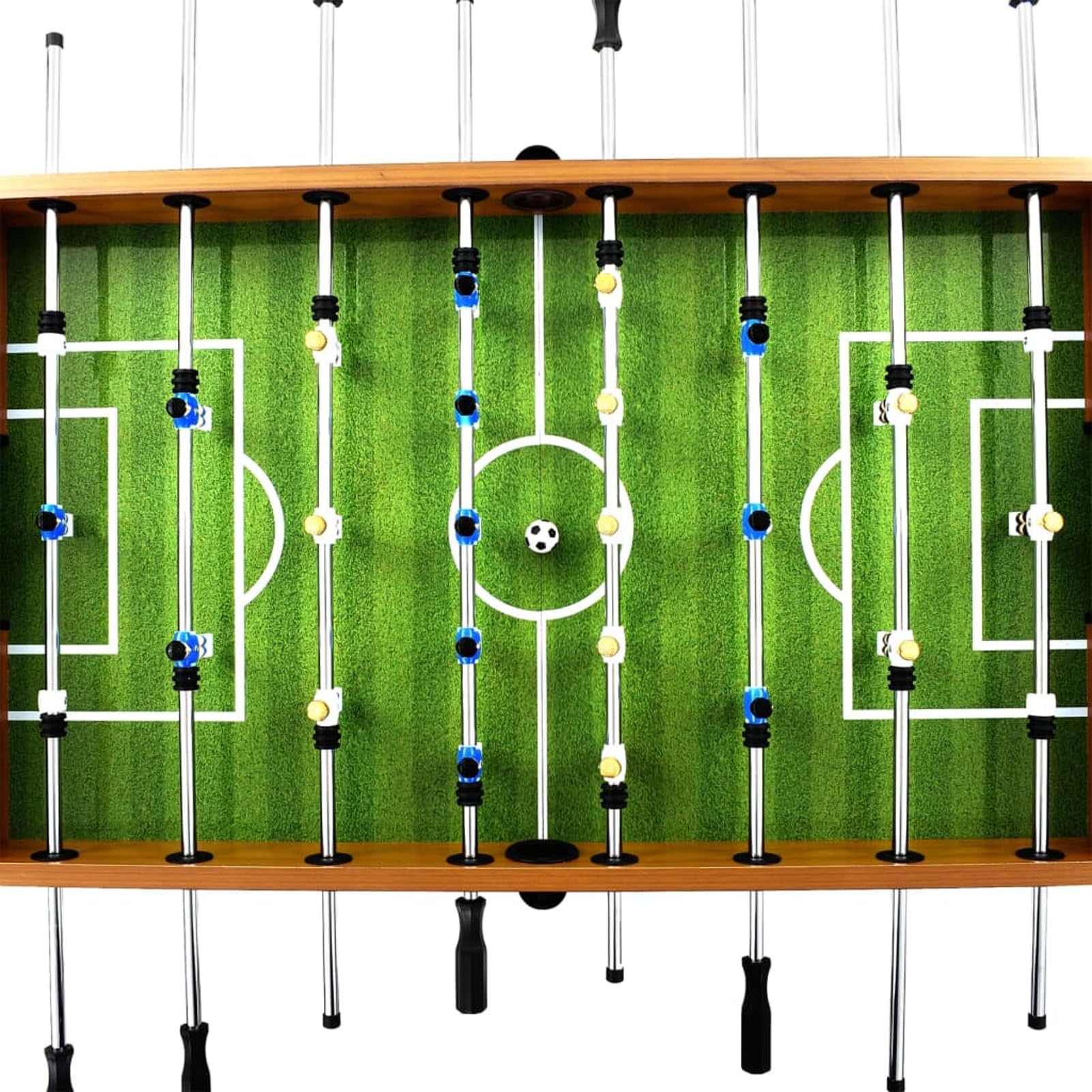 Gecheer Tavolo Calcio Balilla Acciaio 140x74,5x87,5cm Marroncino e Nero