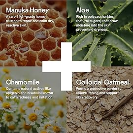 Clearbody Organics Manuka Honey Cream for Eczema & Dry Skin - Manuka Honey Ointment - Colloidal Oatmeal, Aloe & Natural Ingredients - Fast Relief Lotion for Reactive Skin - No Greasy Residue - 1 oz