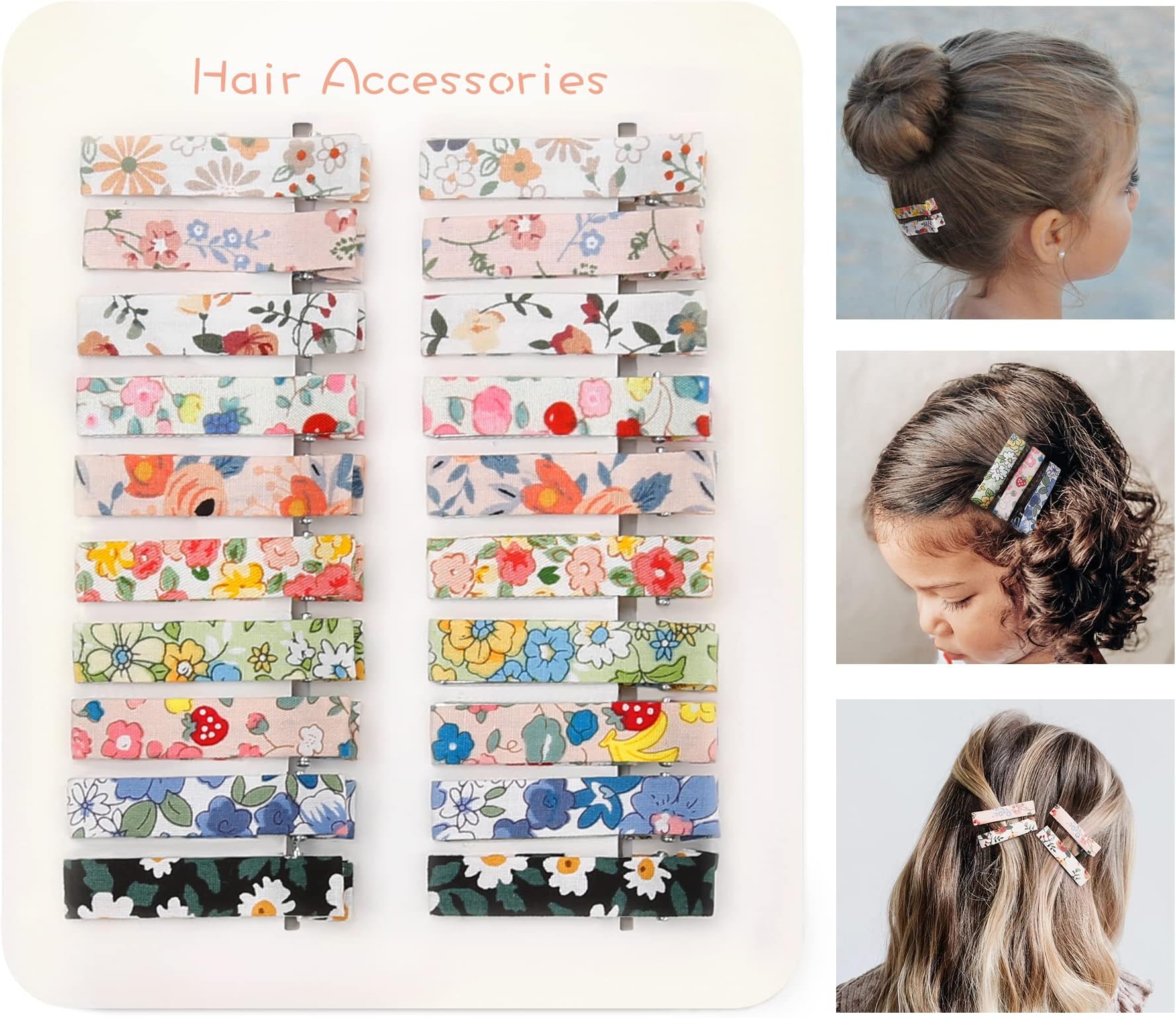 20 Packs Cute Baby Hair Clips, Flower Small Barrettes Hair