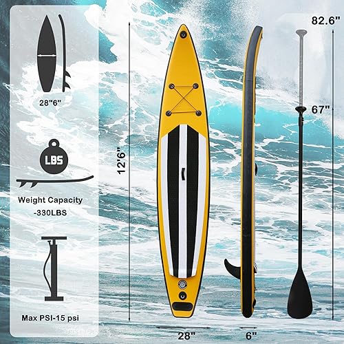 Miniatura 16 de Inflatable Paddle Boards with Non-Slip Deck, Ultra-Light Stand Up Paddle Board Surf Board with Accessories & Carry Bag, Wide Stable Design for