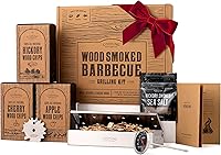 Vista 10 de Gran paquete de virutas de madera para ahumador - Paquete de variedad de 6 sabores de virutas de madera natural - Manzana, nogal, cereza, melocotón
