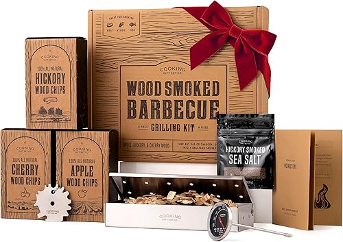 Miniatura 10 de Gran paquete de virutas de madera para ahumador - Paquete de variedad de 6 sabores de virutas de madera natural - Manzana, nogal, cereza, melocotón