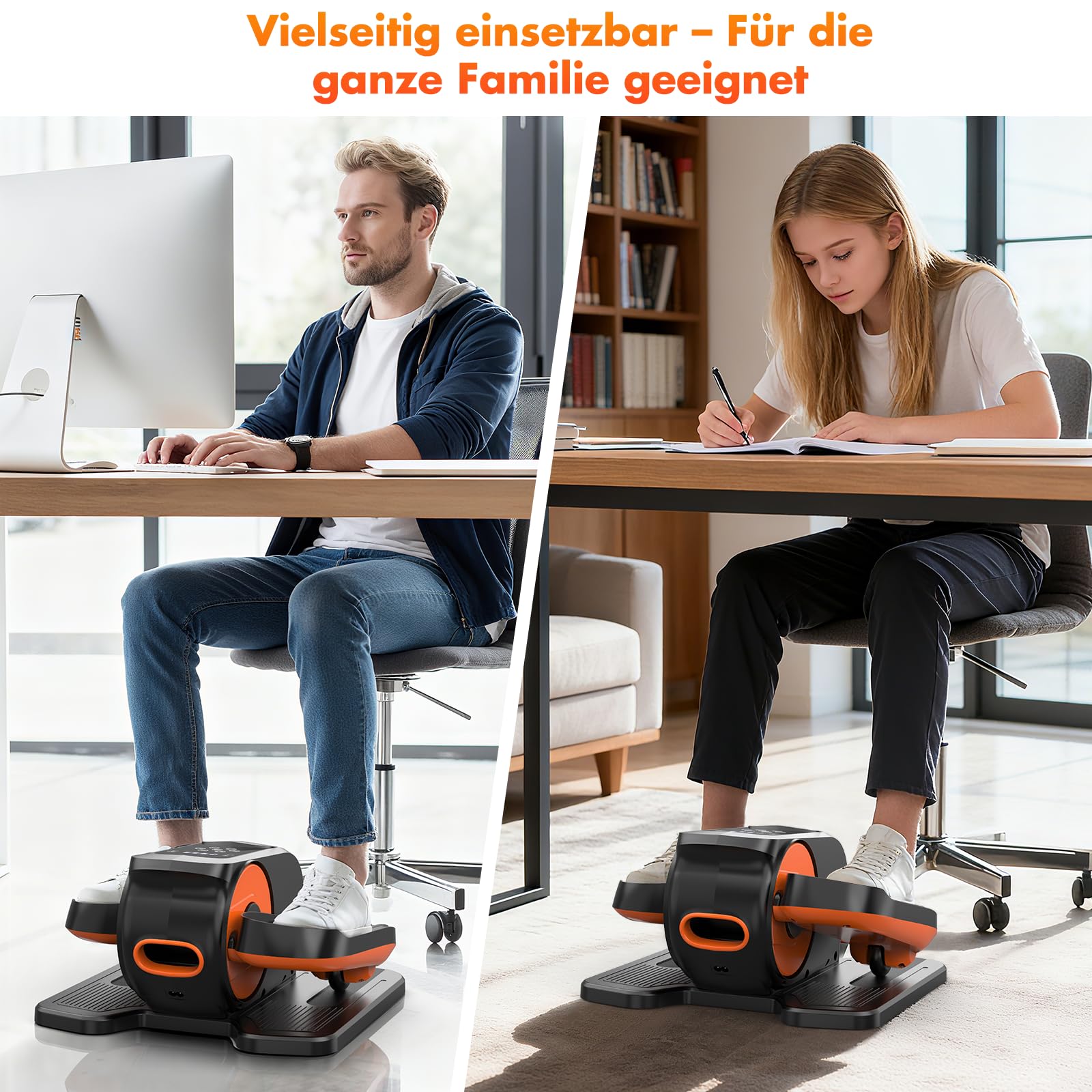 XDDIAS Mini Elektrischer Crosstrainer, Untertisch Ellipsentrainer für Zuhause mit Fernbedienung, LED-Display, 12 Geschwindigkeiten, Mini Ellipsentrainer Leise& Tragbar Stepper für Senioren Erwachsene