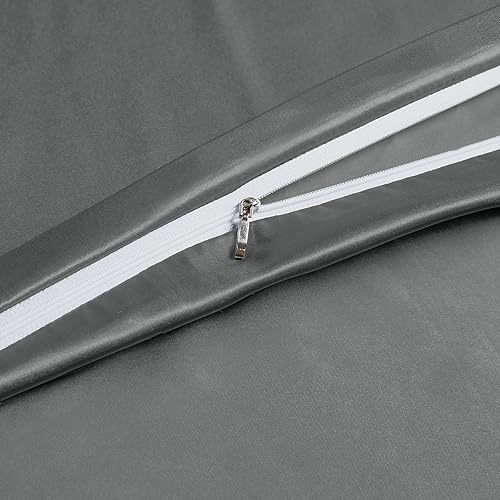 Miniatura 3 de NSGZ Funda de edredón de satén de 60 x 80 pulgadas para manta con peso, lujosa y sedosa funda de manta de satén extraíble con 8 lazos de cierre