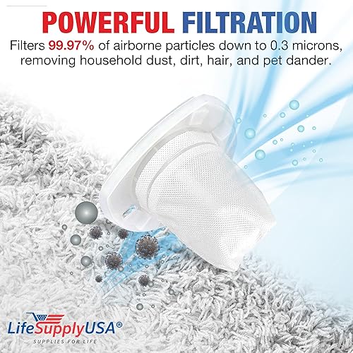 Miniatura 3 de LifeSupplyUSA - Copas de repuesto para filtro de vacío compatibles con aspiradoras Black  Decker VF110 parte 90558113