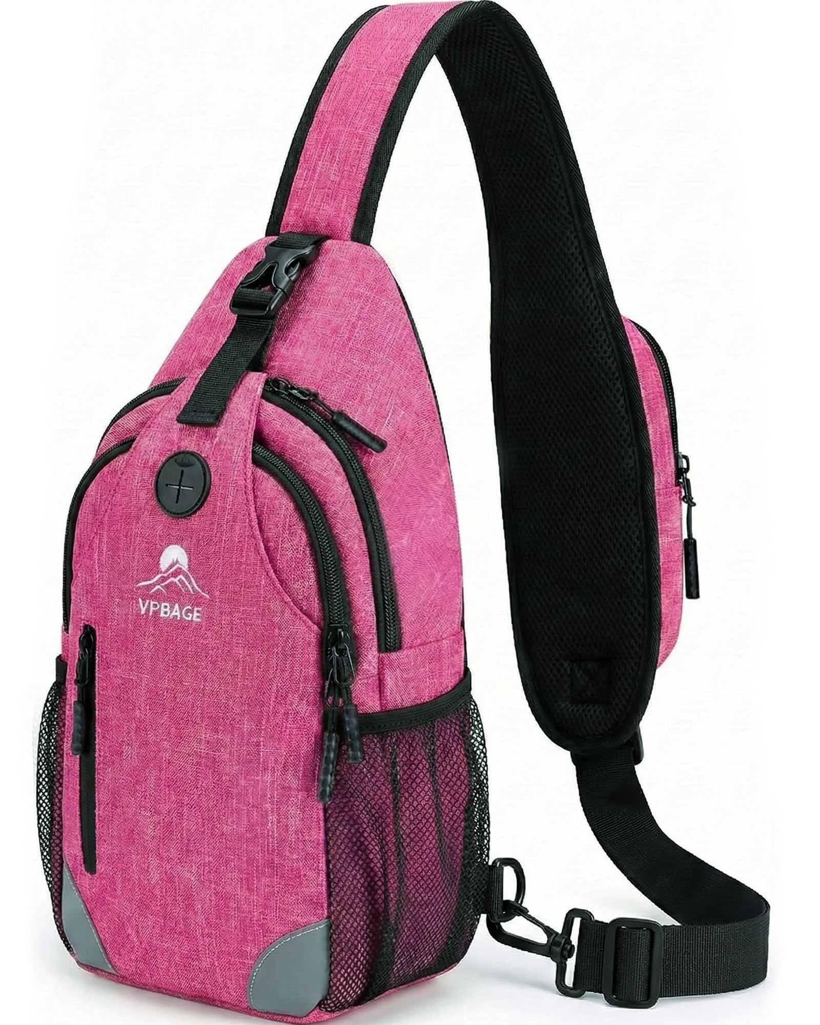 Structured Sling Backpack with Oversized Strap Pocket (Fits Power Bank) - Heavy Duty Water Resistant Crossbody Bag for Tech & Travel - Thick Padded