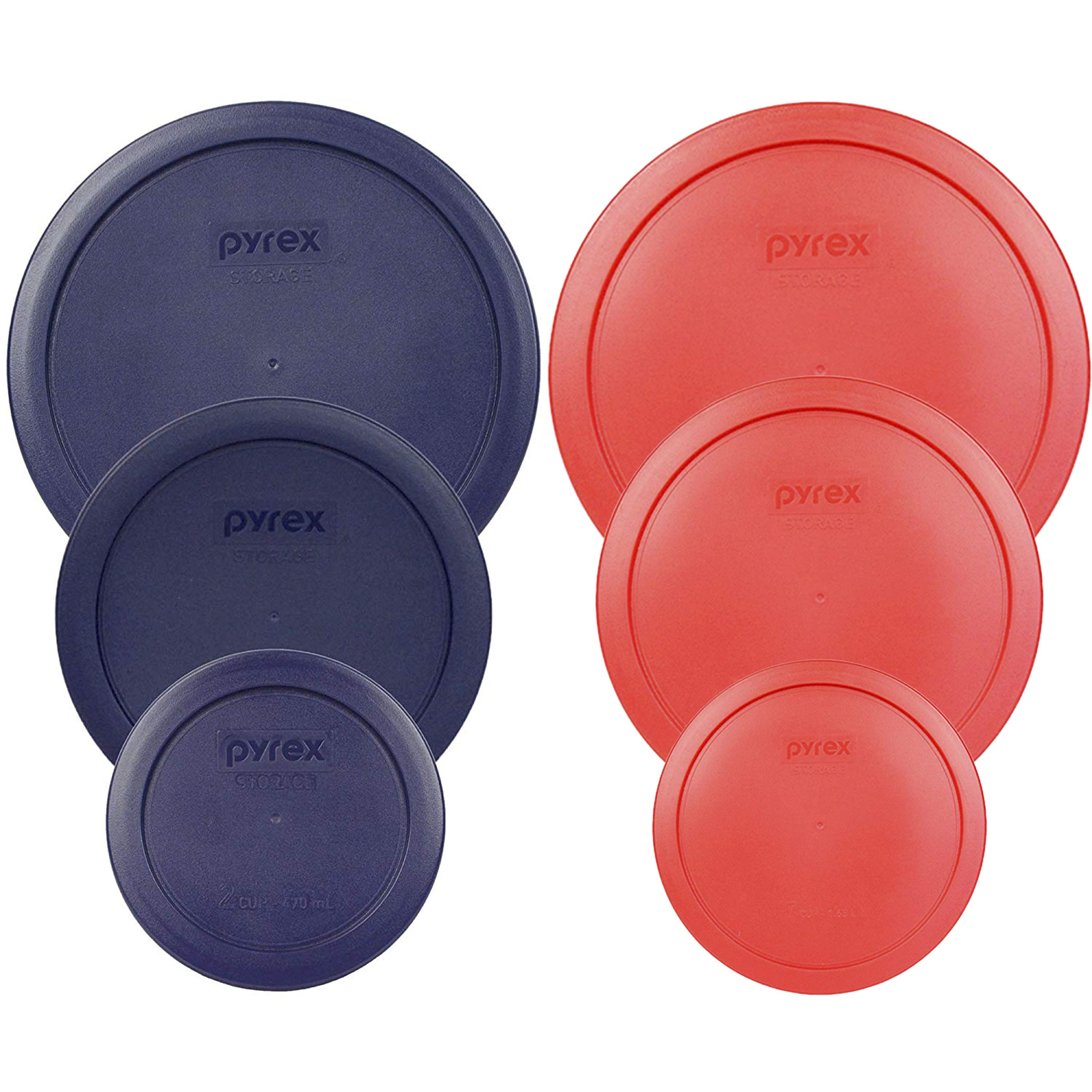 Pyrex Simply Store 7201 4-Cup Glass Storage Bowl w/ 7201-PC 4-Cup Blue  Cornflower Lid Cover (4-Pack)