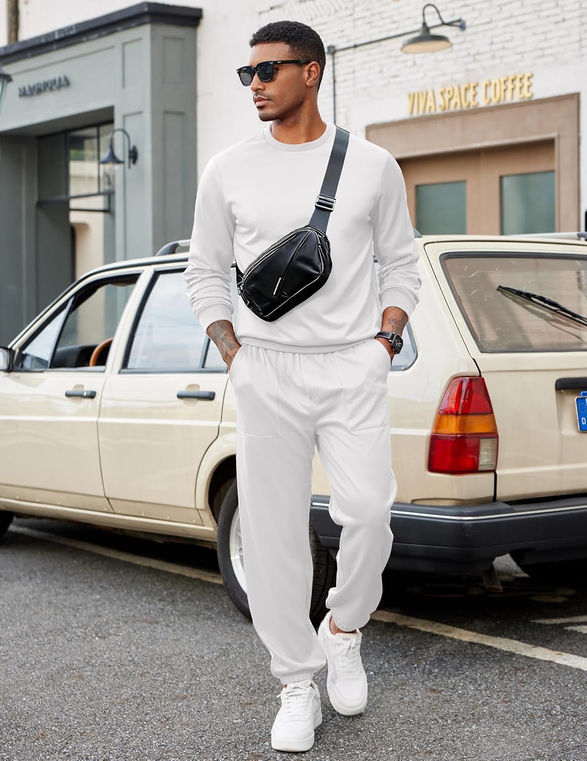 COOFANDY Men's Tracksuit 2 Piece Sweatsuit Set Long Sleeve Pullover Athletic Suit For Sports Casual Fitness Jogging
