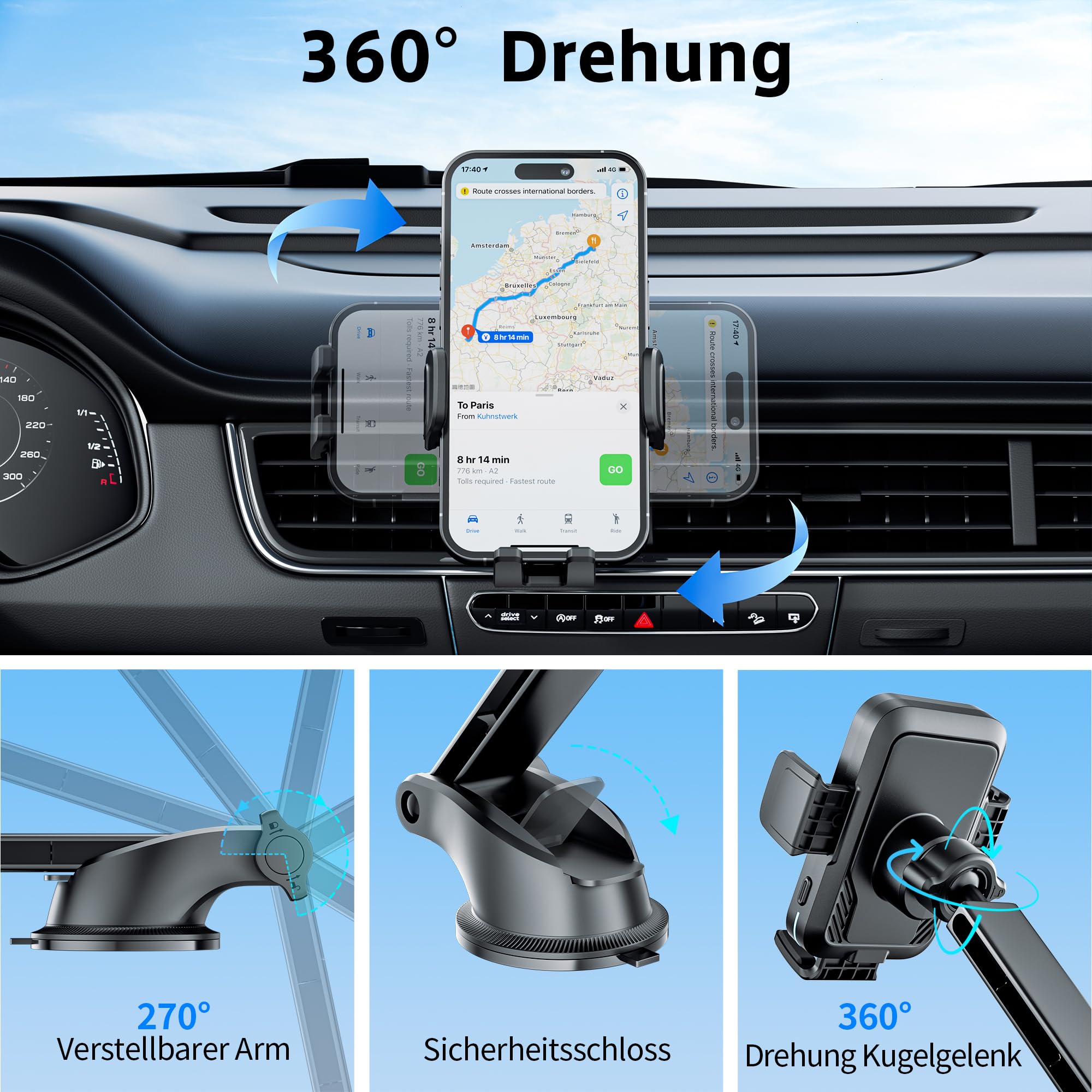 SONRU Handyhalterung Auto mit Ladefunktion,15W Kfz Handyladestationen Handy Halterung Auto Induktives Laden,Handyhalterung Auto Lüftung Saugnapf für Samsung iPhone LG Google Pixel
