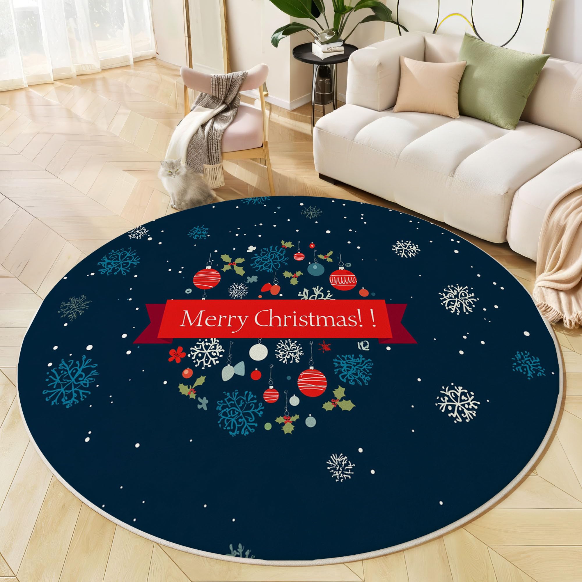 Tapis de sol Noël bleu marine pour réchauffer votre balcon