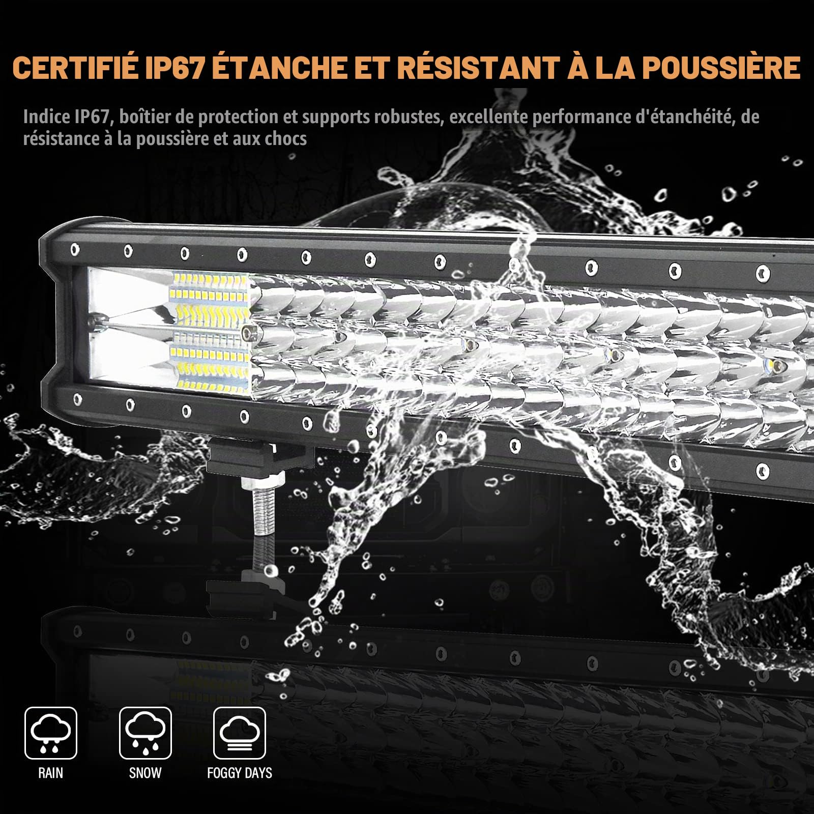 SKYWORLD 23 pouces 59cm 324W Barre Led 4x4 avec 12V Faisceau de Câblage Kit