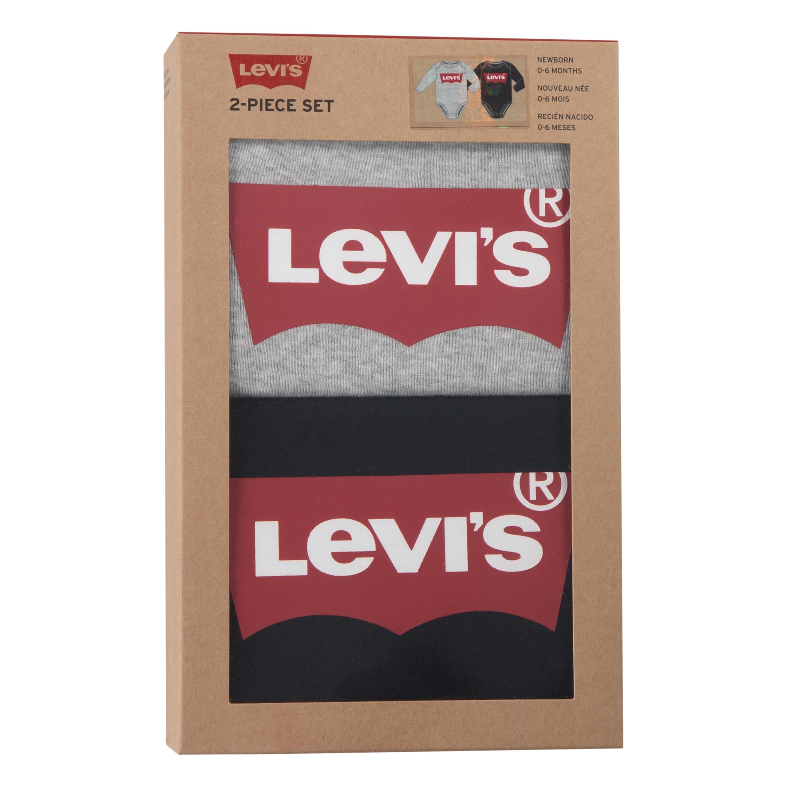 Levi's Lhn Ls 2pk Batwing Bodysuit Se ENSEMBLES EN BOÎTE Mixte bébé (lot de 2)