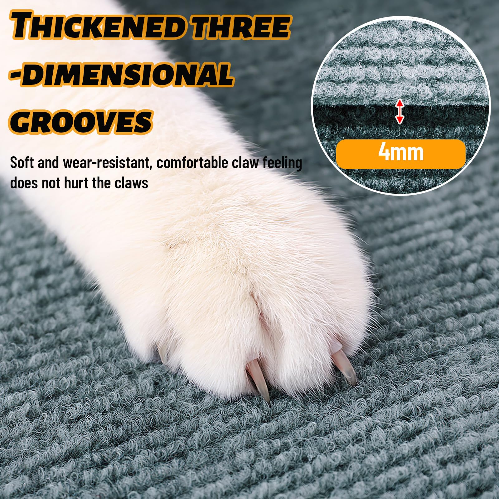 Tappetino Antigraffio Per Gatti Autoadesivo - 40x200cm, Grigio Chiaro, Ritagliabile - Foto 4