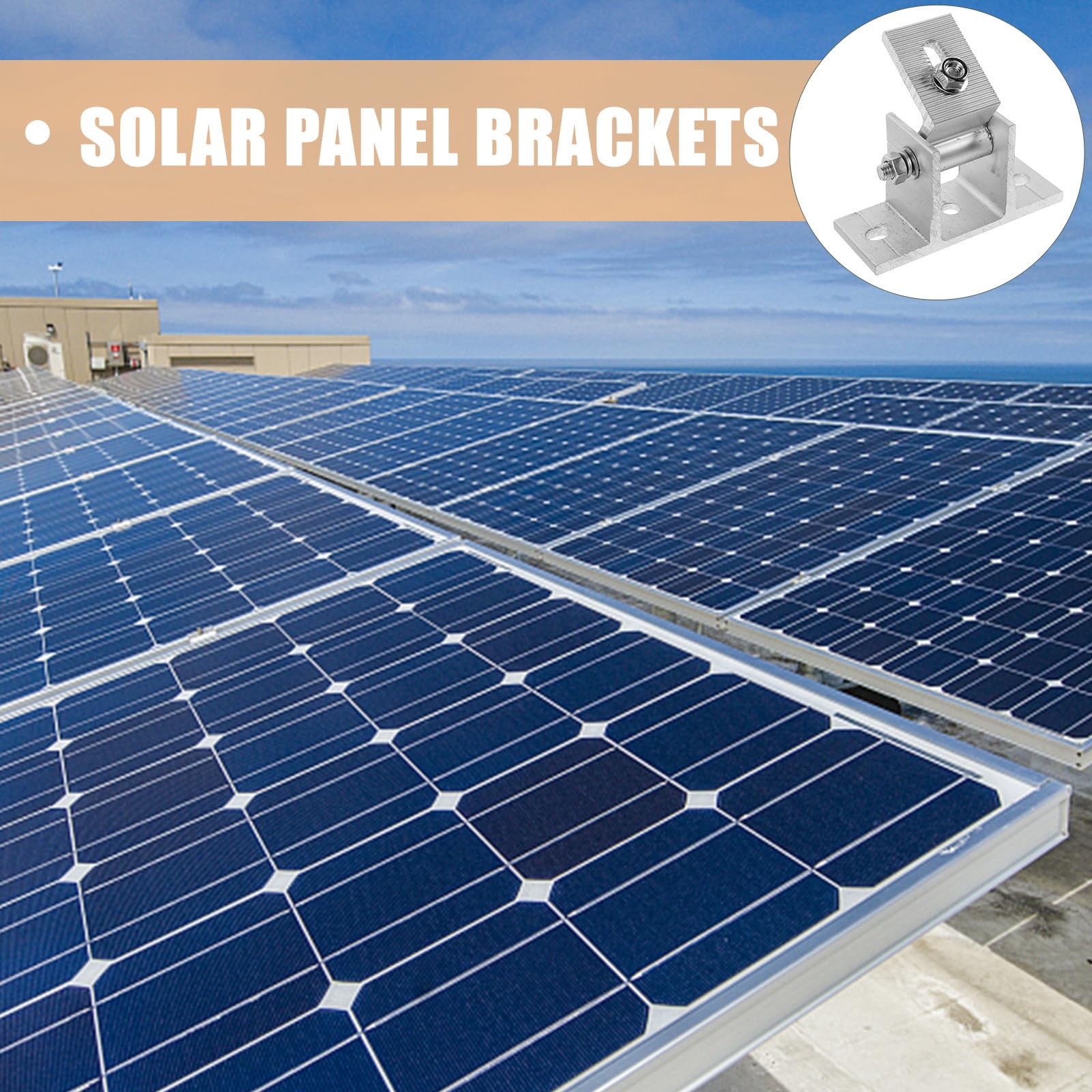 GALPADA Verstellbarer Solarmodul Ständer aus Aluminiumlegierung mit Rostfreiem Design und 4-teiligem Satz Inklusive Gummipads und Holzschrauben zur Einfachen Montage im Garten