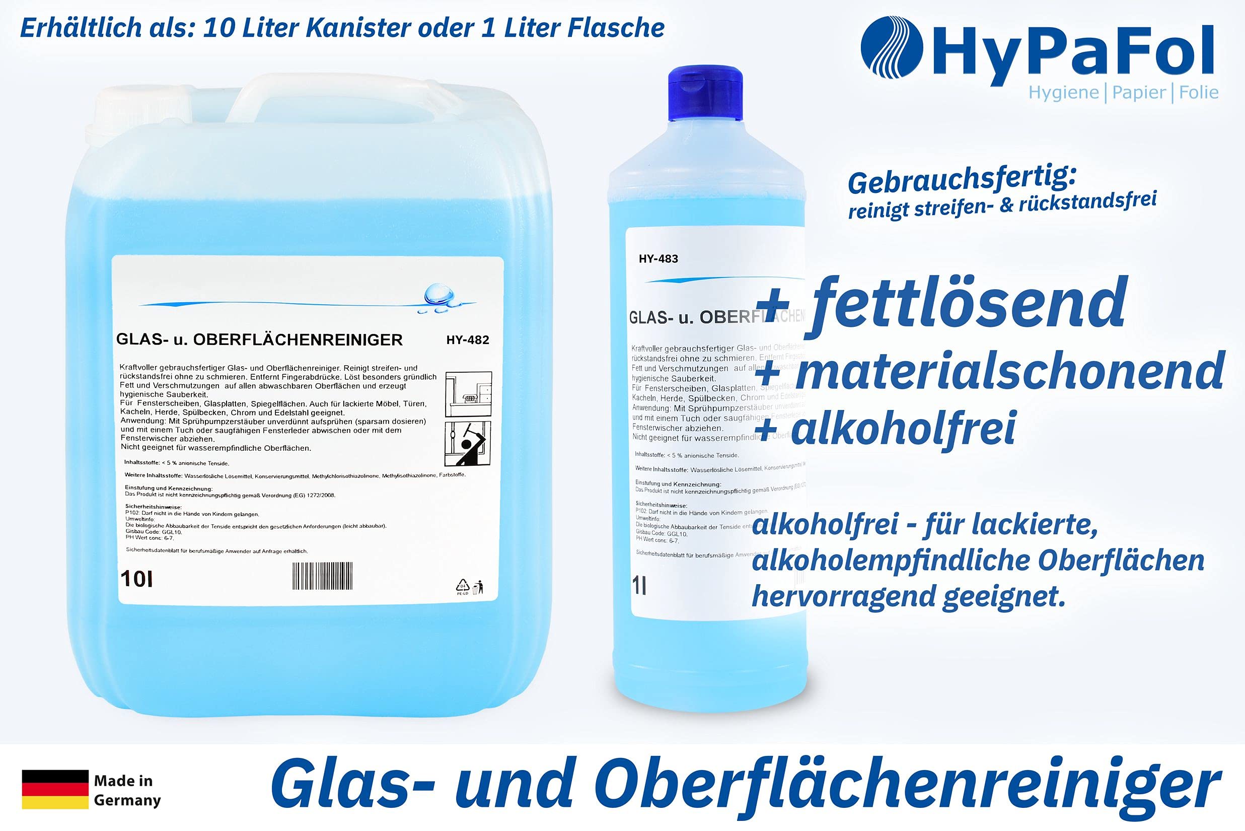 12 x 1 Liter- & Oberflächenreiniger | streifenfreier Glanz | starke Fettlösekraft | alkoholfrei | besonders materialschonend |Profi Qualität - MADE IN GERMANY