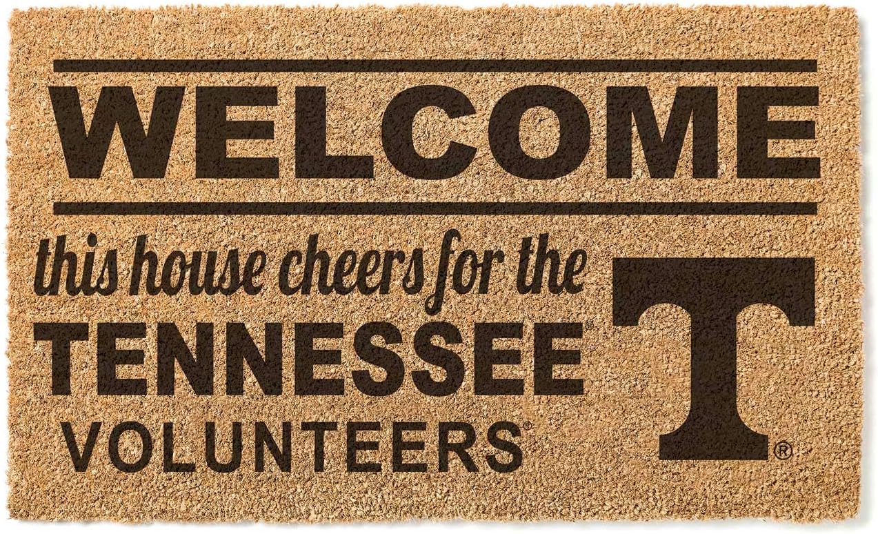 KH Sports Fan Tennessee Volunteers Welcome Coir Doormat, 18x30 Inches, Volunteers Outdoor Rug; Display Your Team Spirit with This Unique Tennessee Volunteers Doormat