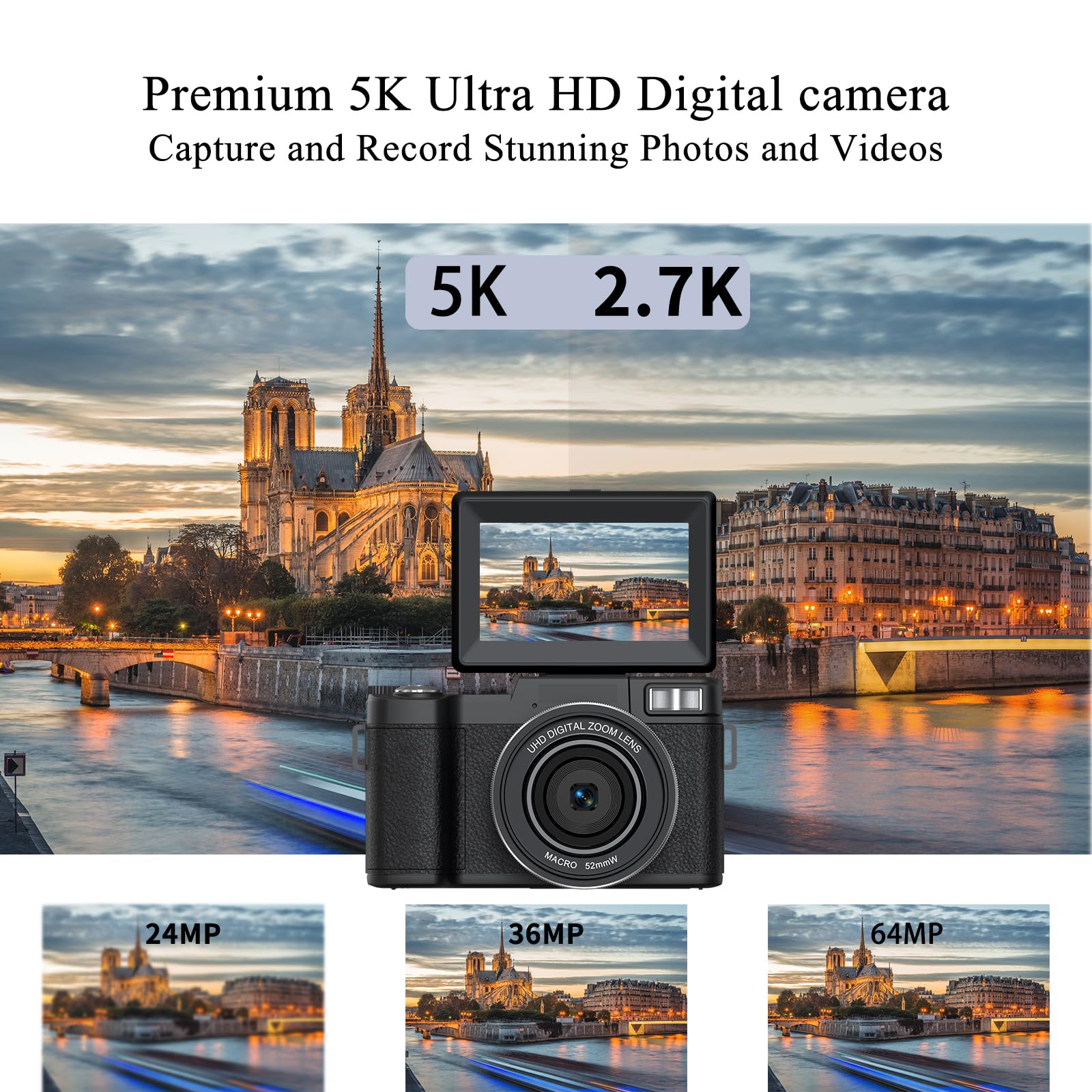 Amazon.com : 5K Digital Camera for Photography 64MP Auto-Focus