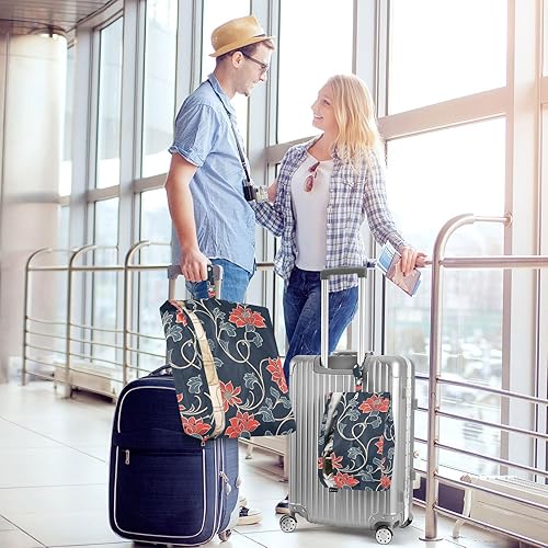 Miniatura 6 de Red Traditional Floral Design 3 Set Travel Packing Cubes For Suitcases With Zipper Closet Storage Bag Space Saver Bags Organizers For Bedroom