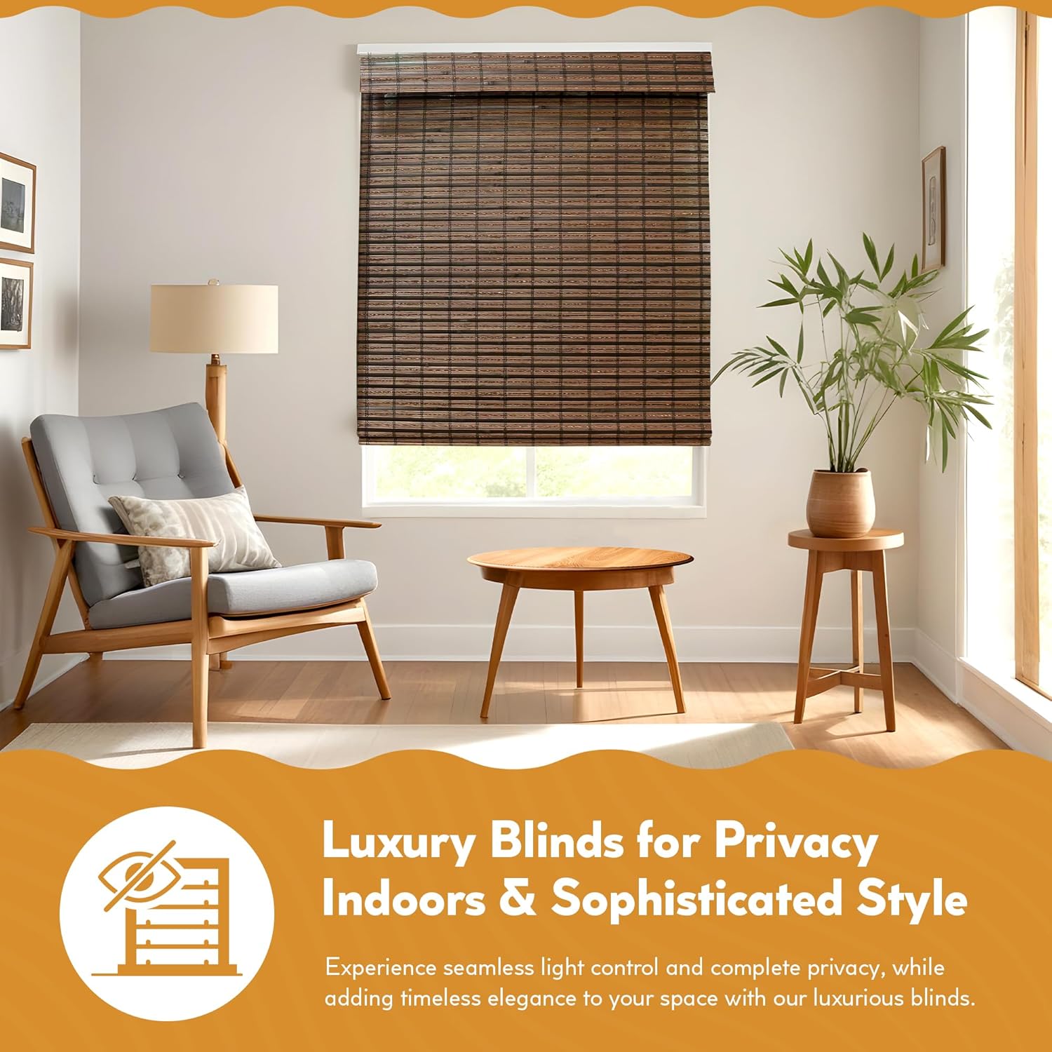 Radiance Cordless Cocoa Havana Flatweave Bamboo Roman Shade, 23 in. W x 64 in. L - 2215200E