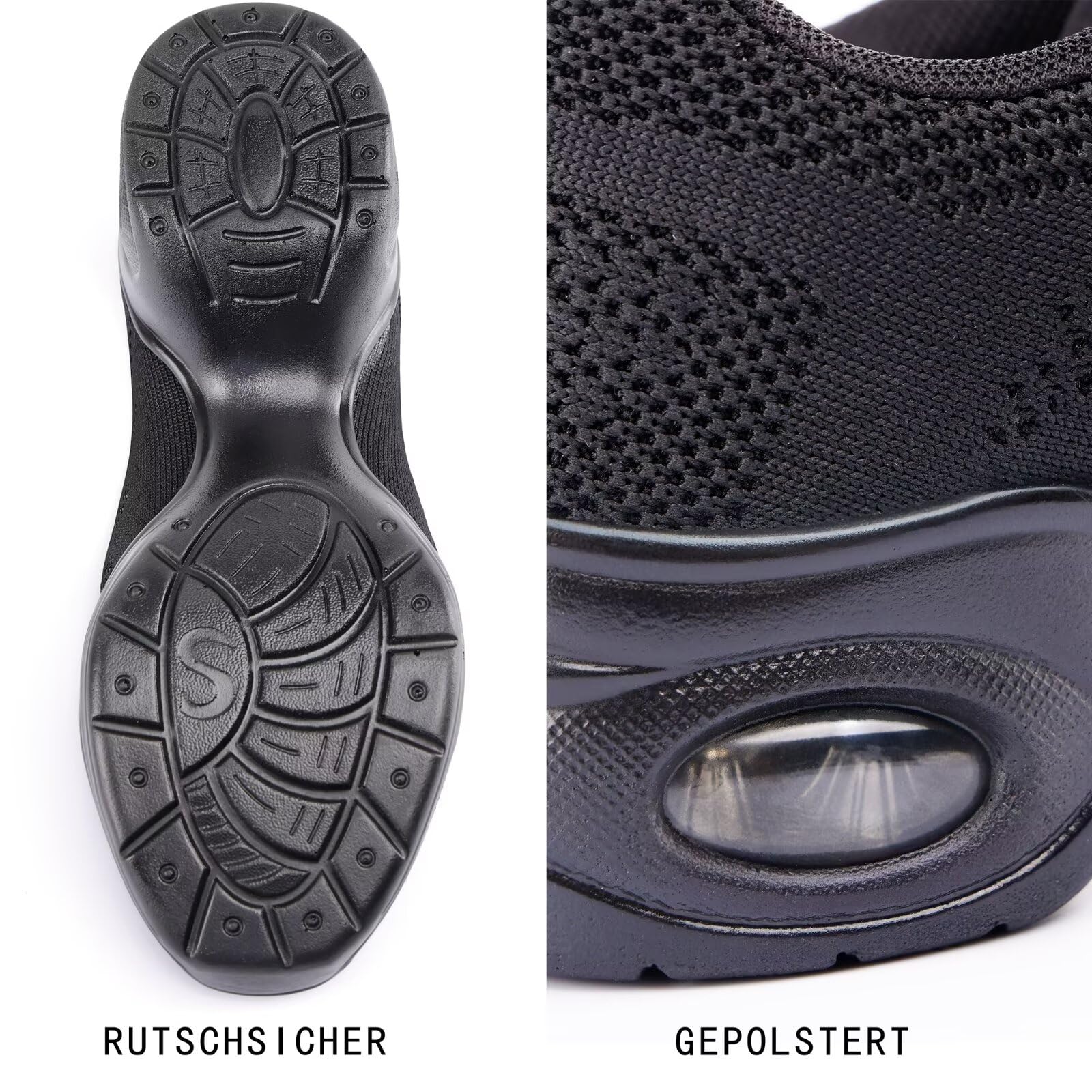 Baskets de danse pour femme - Chaussures de danse jazz à lacets avec coussin d'air pour homme et femme - Cheerleader Zumba