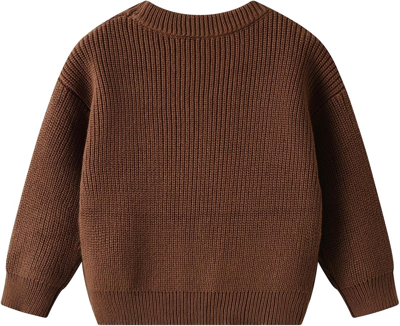 Toddler Baby Boys Girls Cotton Knit Sweater Crewneck Long Sleeve Pullover Top