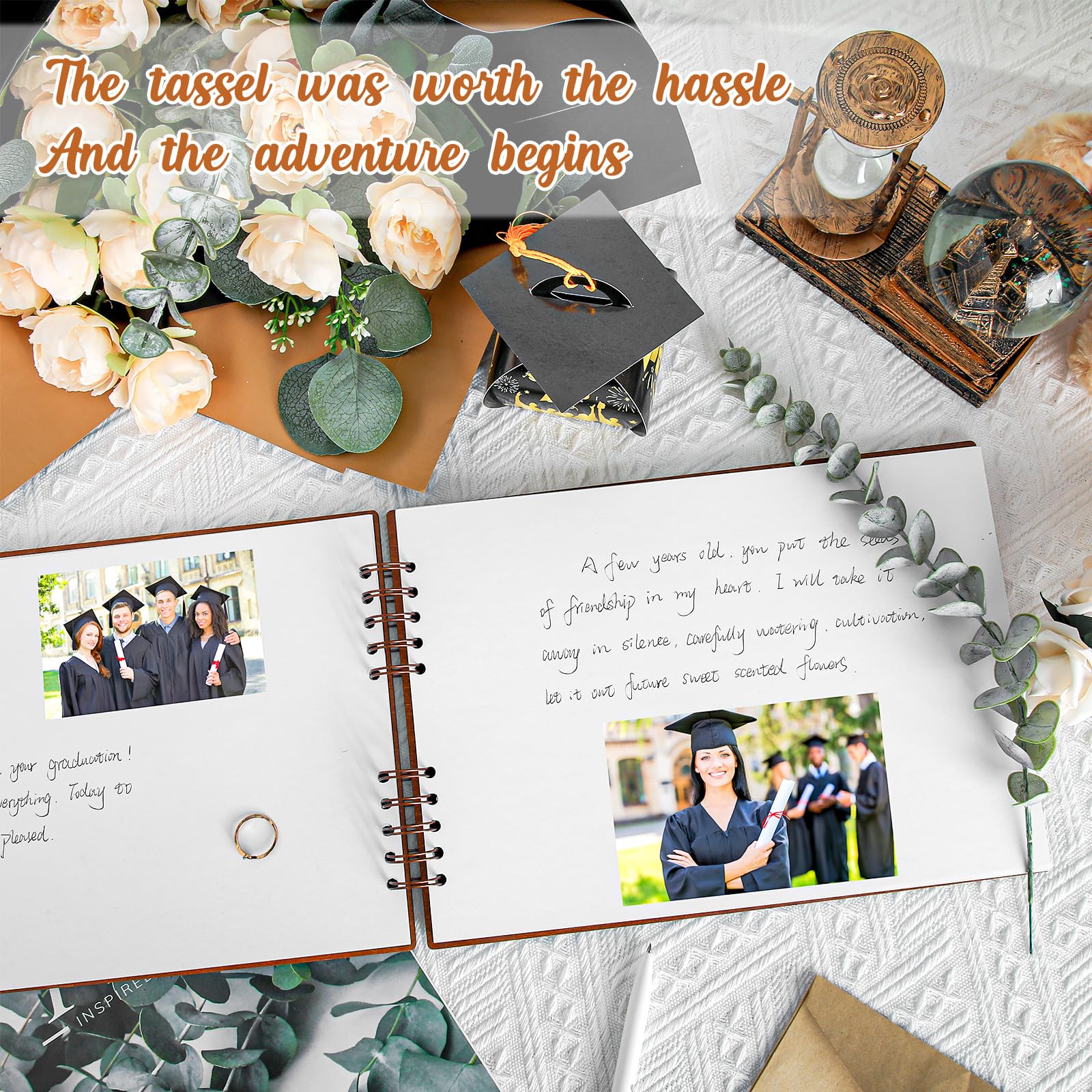 Grad Photo Album Snapklik.com : Glenmal Graduation Wood Guest Book Rustic Grad Gifts ...