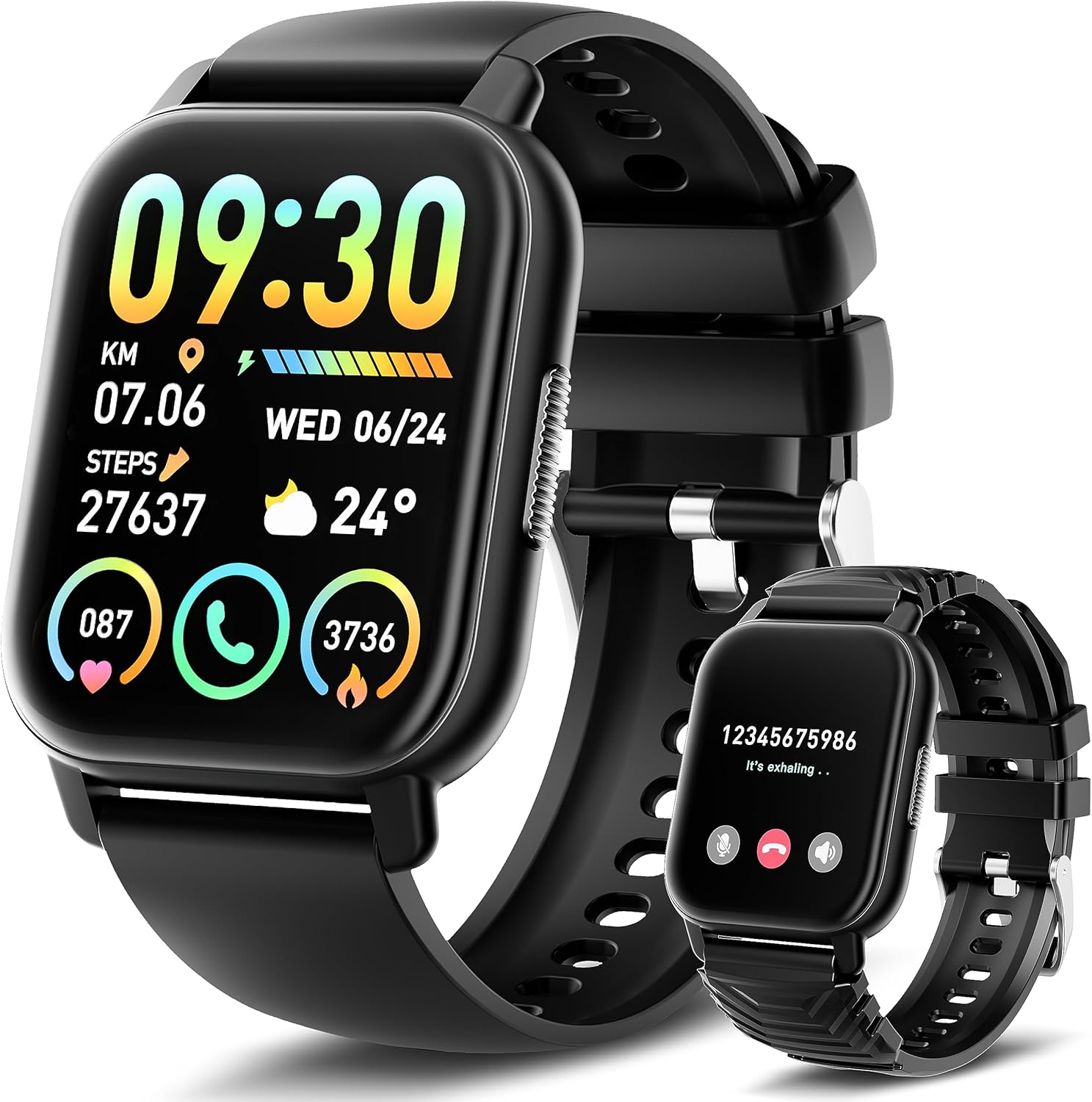 Poounur Smartwatch Uomo Donna con Effettua/Risposta Chiamate, 1.85 Orologio Smartwatch con 2 Cinturini, 112 Sportive, IP68 Smart Watch con Monitoraggio del Sonno/Frequenza Cardiaca per Android/iOS Poounur Smartwatch Uomo Donna con Effettua/Risposta Chiamate, 1.85 Orologio Smartwatch con 2 Cinturini, 112 Sportive, IP68 Smart Watch con Monitoraggio del Sonno/Frequenza Cardiaca per Android/iOS