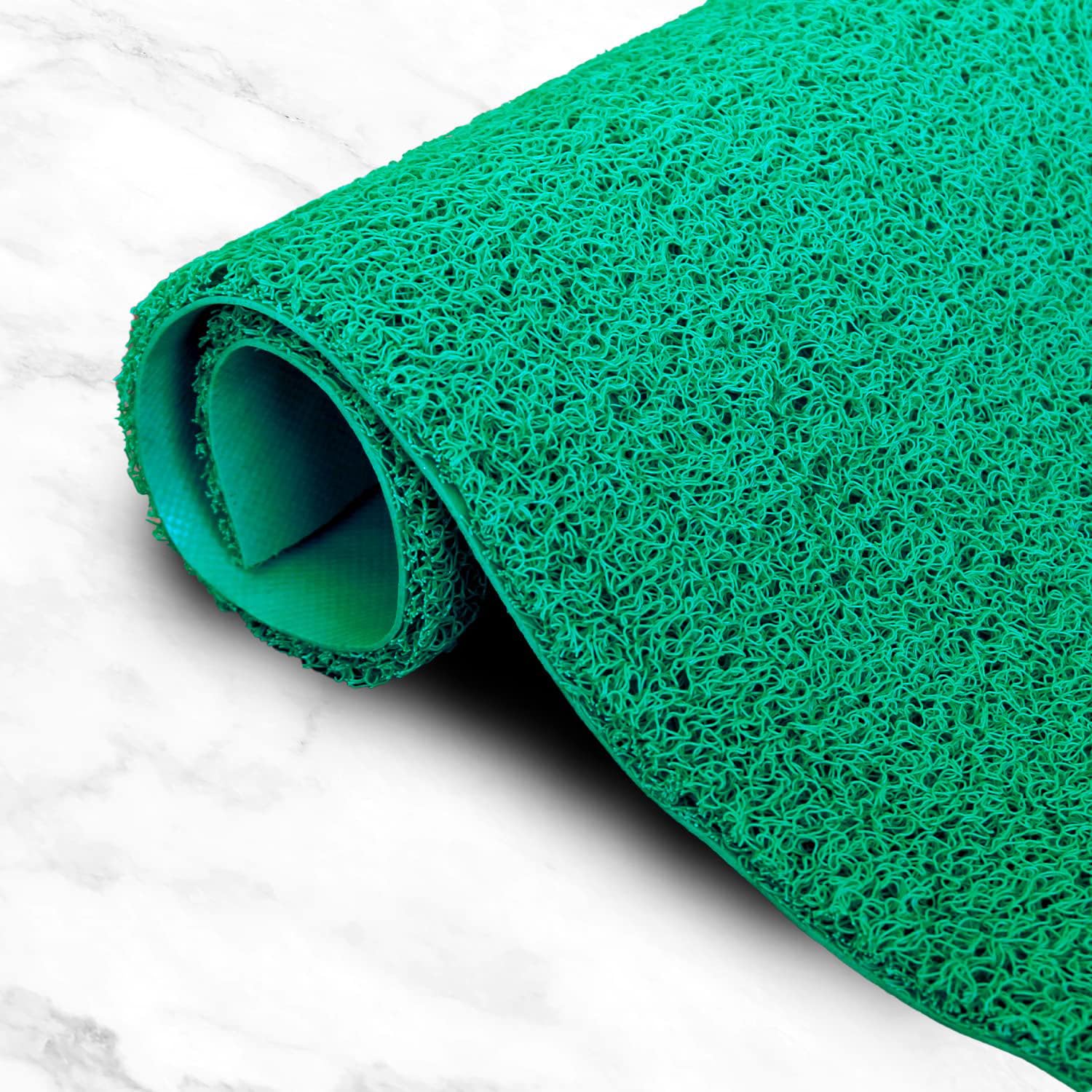 TurtleGrip Multipurpose Commercial loofah Floor Mat | Cushion Noodle Mat for Home Entrance, PVC Entryway Door mat, Entryway Rug Dirt/Mud Trapper Heavy Duty mats | 2ft x 6ft Green |