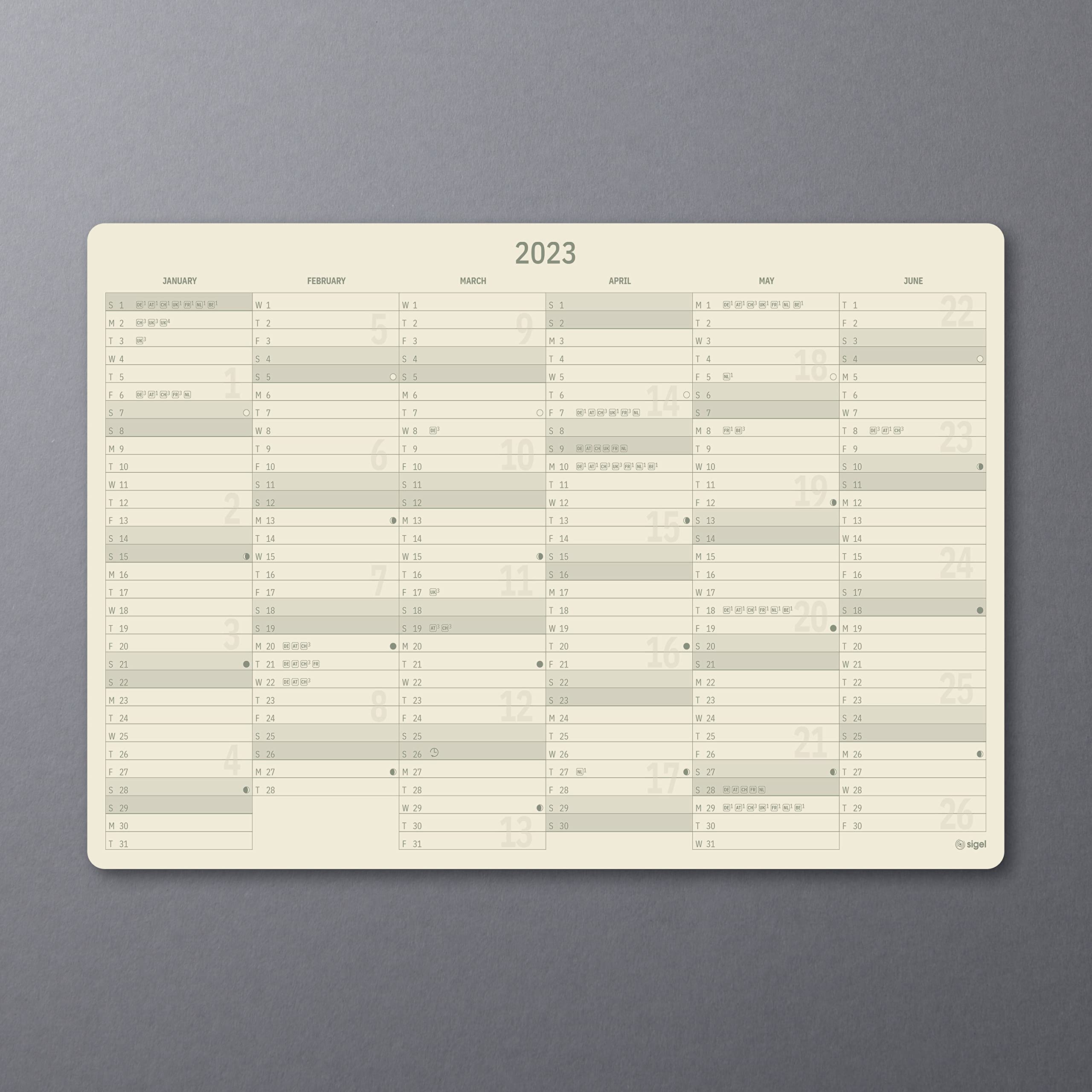 SIGEL C2304 Agenda profesional Conceptum 2023 - A4+ - negro - hardcover - una página = un día - 480 S.