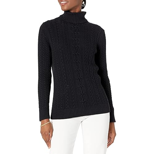 Amazon Essentials Women's Fisherman Cable Turtleneck Sweater (Available in Plus Size)