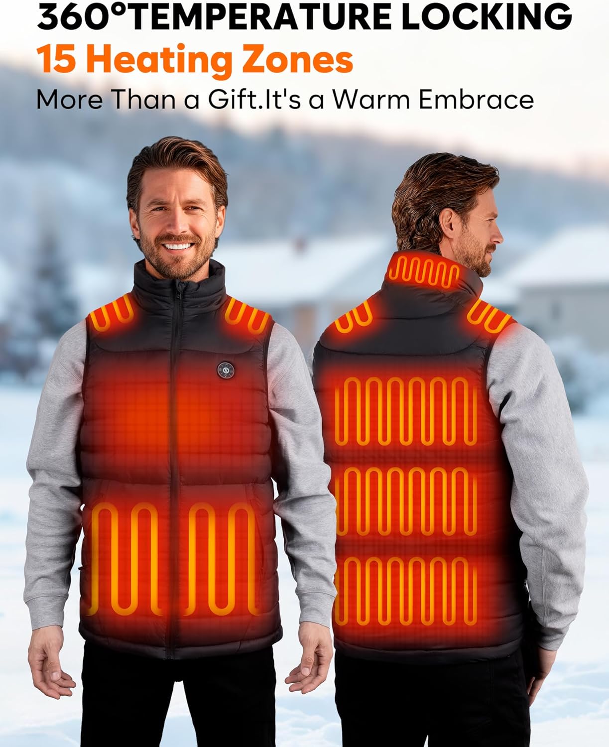 Heated Vest for Men with Battery Pack Included 16000mAh for Outdoor Hunting Camping
