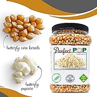 Vista 2 de Granos de palomitas de maíz originales gourmet premium (estilo mariposa) - 2 libras