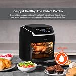 Innoteck 12.7QT Digital Air Fryer Oven - One Touch Controls - Air Fry, Roast, Dehydrate, Bake, Reheat - 8 Functions - Oil Less - Rotisserie - Removable Dishwasher Safe Parts 12L