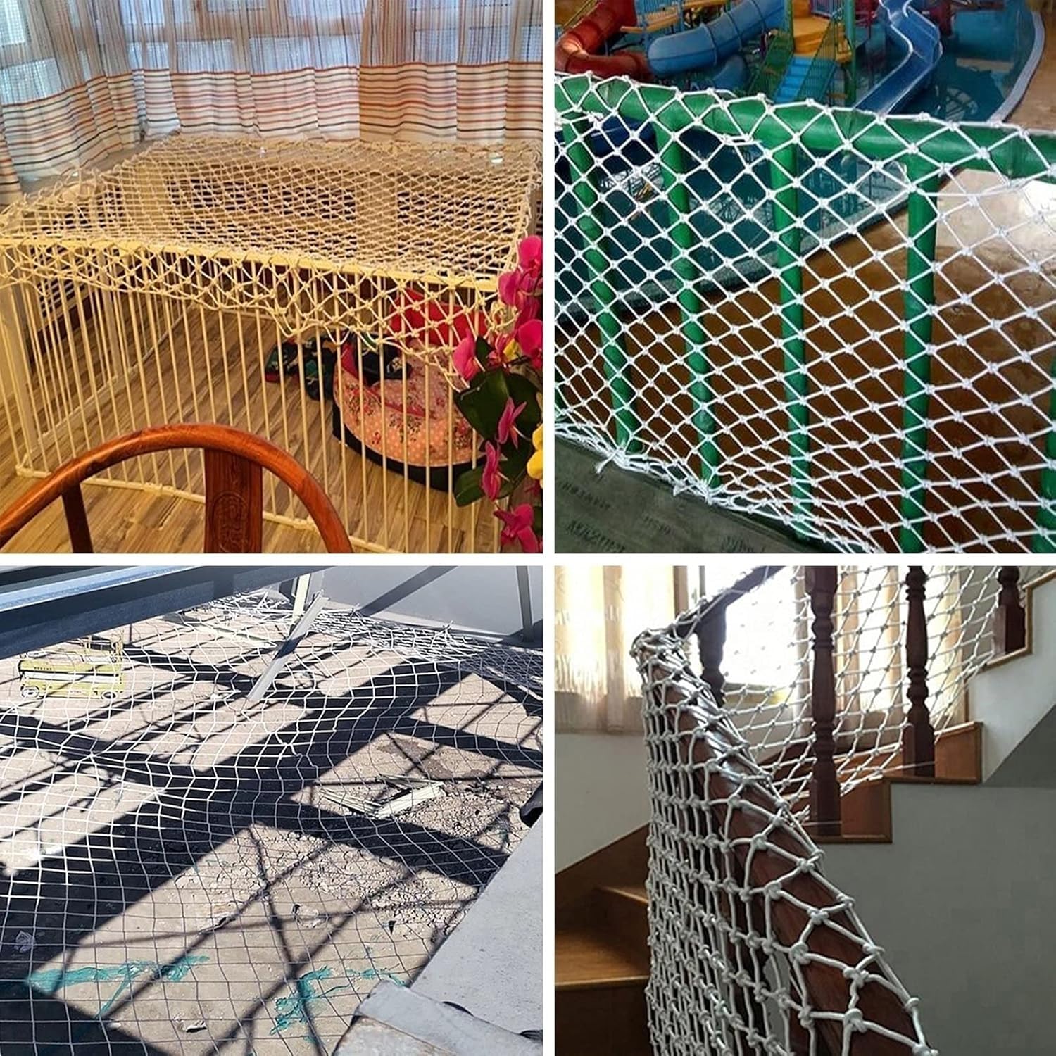 Kindersicherheitsnetz, Balkongeländerschutz, Nylonseil, sichere Gartendekoration, Treppensturzprävention(5cm Mesh,4x5m(13.1x16.4ft))