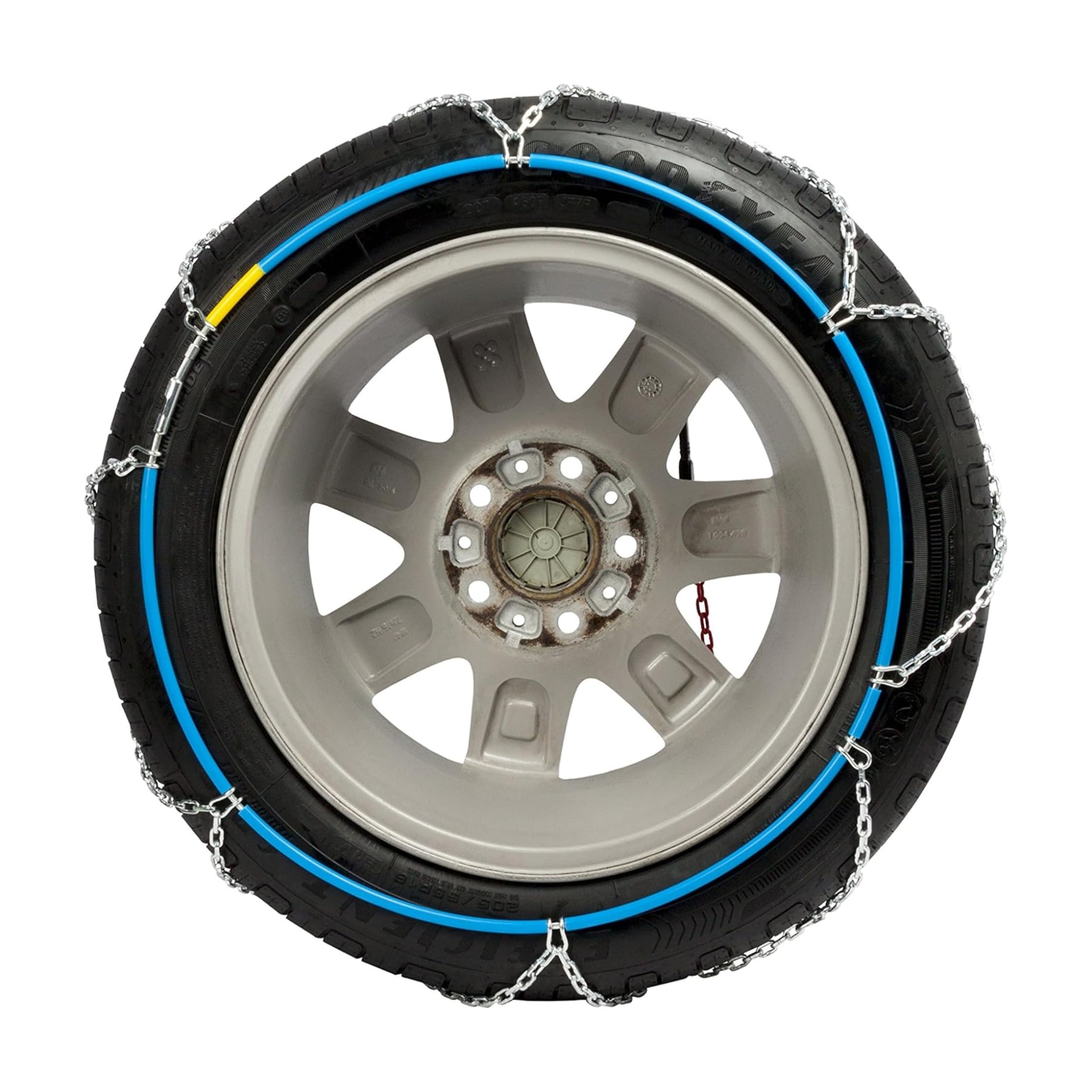 Jeu de 2 Chaînes à Neige en Métal de 9 mm pour Voiture Taille 90 avec Tendeur Automatique Goodyear