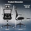 COLAMY Ergonomic Mesh Office Chair with Footrest - High Back Computer Desk Chair with Headrest, 4D Flip-up Armrests, Adjustable Tilt Lock, and Lumbar Support for Ultimate Comfort, Black