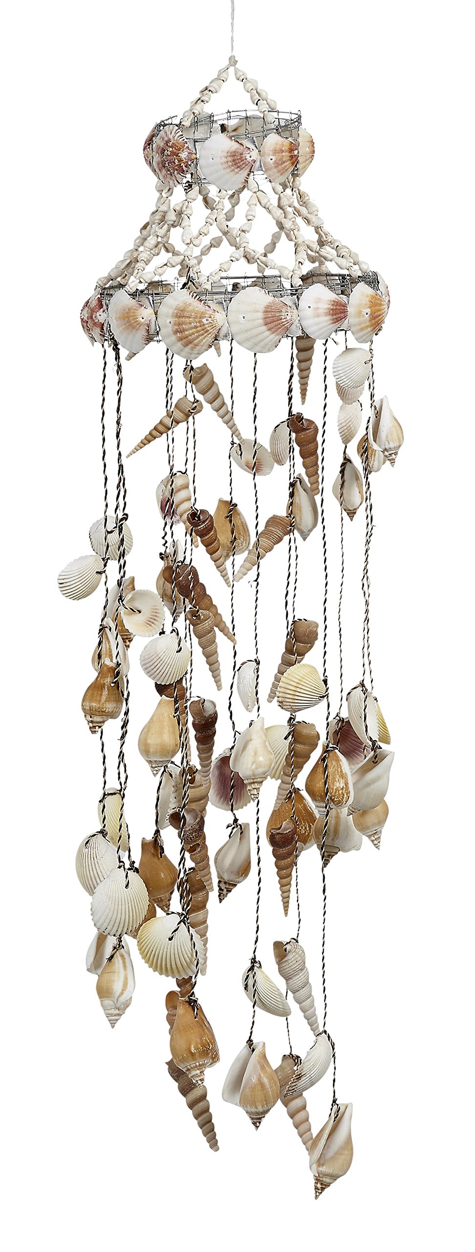 Seashell Wind Chime 8x30-Ark & Screw Shells, Decorative Outdoor Beach Windchime, Unique Wind Chimes