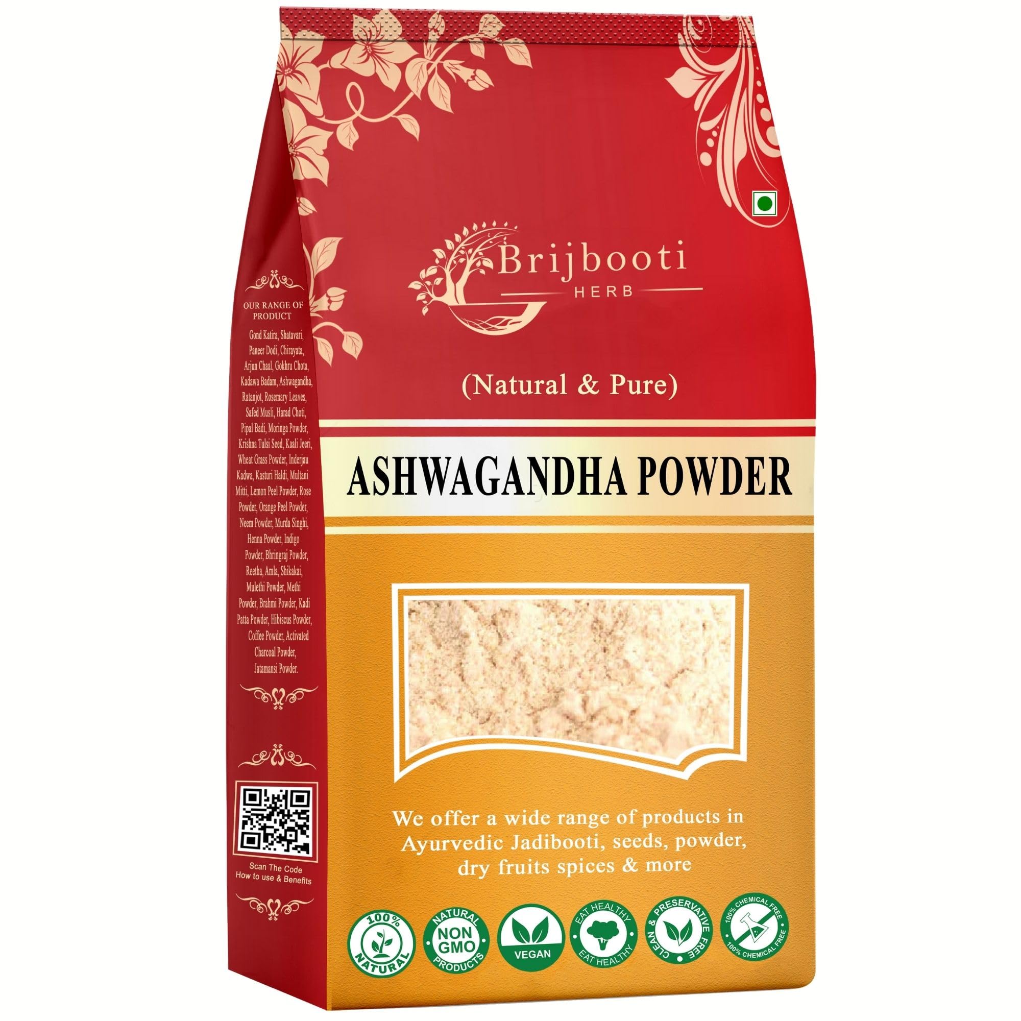 [BRSWG234CUDRUALA] BIRJU MAHAVIR 400 Gr Ashwagandha Root Powder - Withania Somnifera, Natural (BMKB-7)