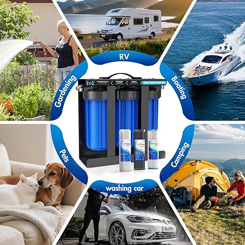 Miniatura 6 de Sistema de filtro de agua para RV, sistema de filtración de agua RV de 0.01 micrones, filtración de 5 etapas PP+CTO+UF, filtra sedimentos, cloro,