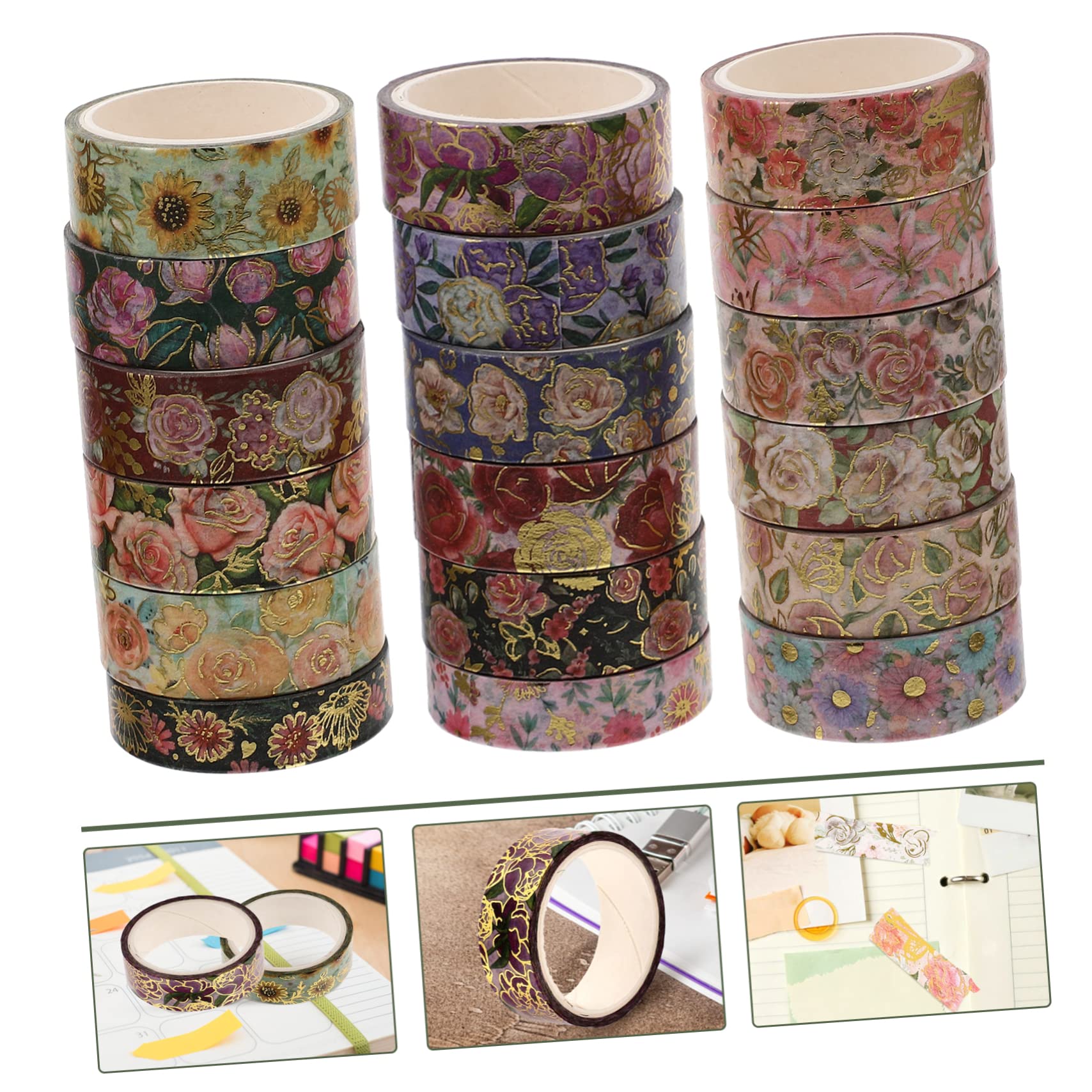 36rotoli Decorativo Washi Tape Per Scrapbooking Floreali e Facile Usare e Rimuovere Per Decorazioni e Creatività