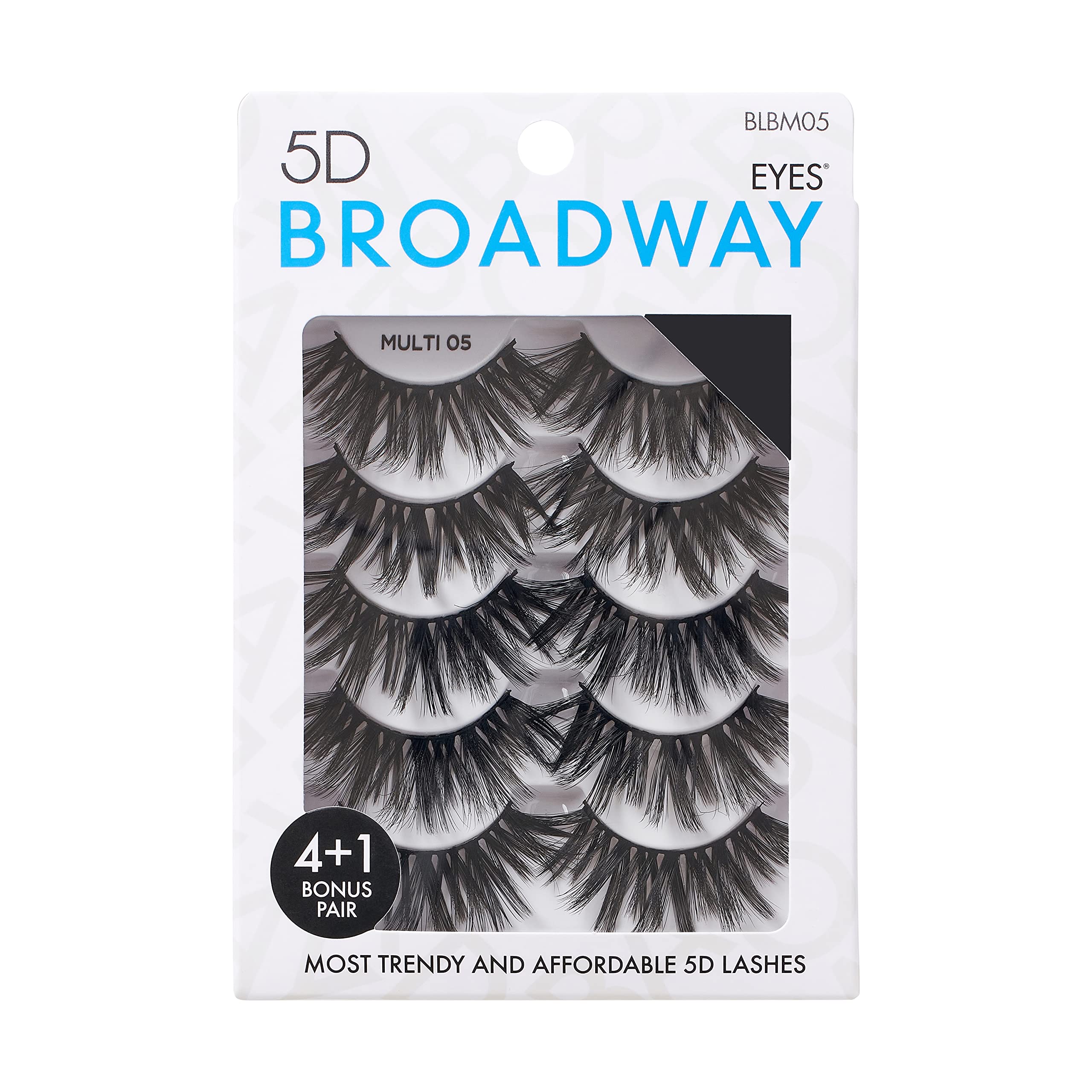 Broadway Eyes Strip False Eyelashes Multipack Fake Eyelashes Natural to Dramatic Look Lash Set 5 Pairs (05)
