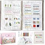 spicssa 2026 Upgraded DIY Stitch Book Kit, Embroidery Stitch Book Kit, Comprehensive Guide with Various Patterns, Complete Toolkit and Video Tutorials, Perfect for Beginners and Craft Lovers