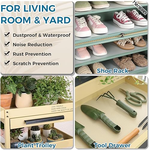 Miniatura 9 de Hersvin Revestimientos para estantes de 10 pulgadas x 20 pies, revestimiento de cajón para armarios de cocina, antideslizante, tapete antideslizante