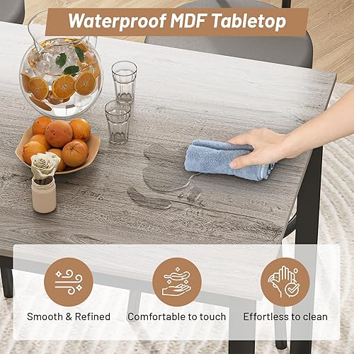 Miniatura 5 de Juego de mesa de comedor para 4, juego de mesa de bar de 5 piezas, mesa de cocina y sillas, mesa alta de altura de mostrador con 4 taburetes