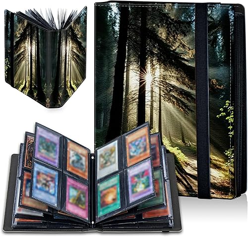 Miniatura 8 de Carpeta de tarjetas de libélula luna, 4 bolsillos para álbum de tarjetas intercambiables, carga lateral, 240 bolsillos de poliuretano de alta