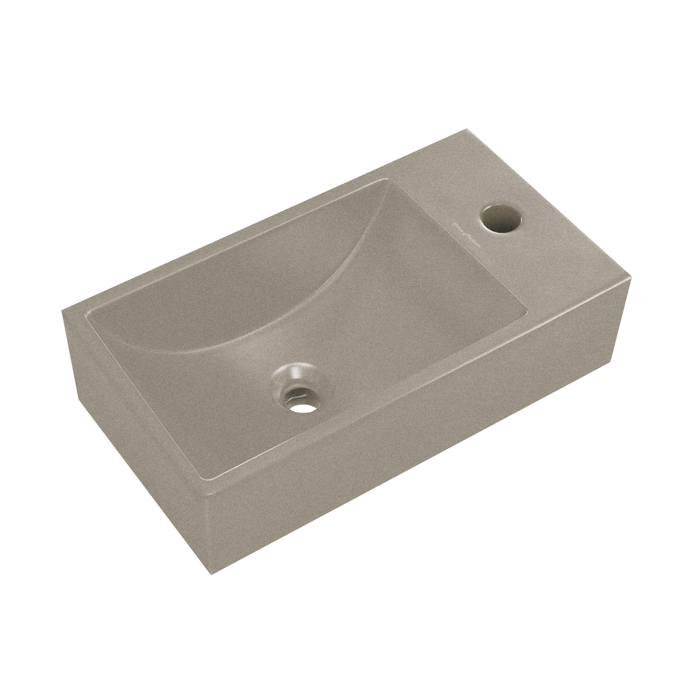 Fregadero de hormigón de 16 pulgadas Swiss Madison Lisse rectangular para ganar espacio en baño