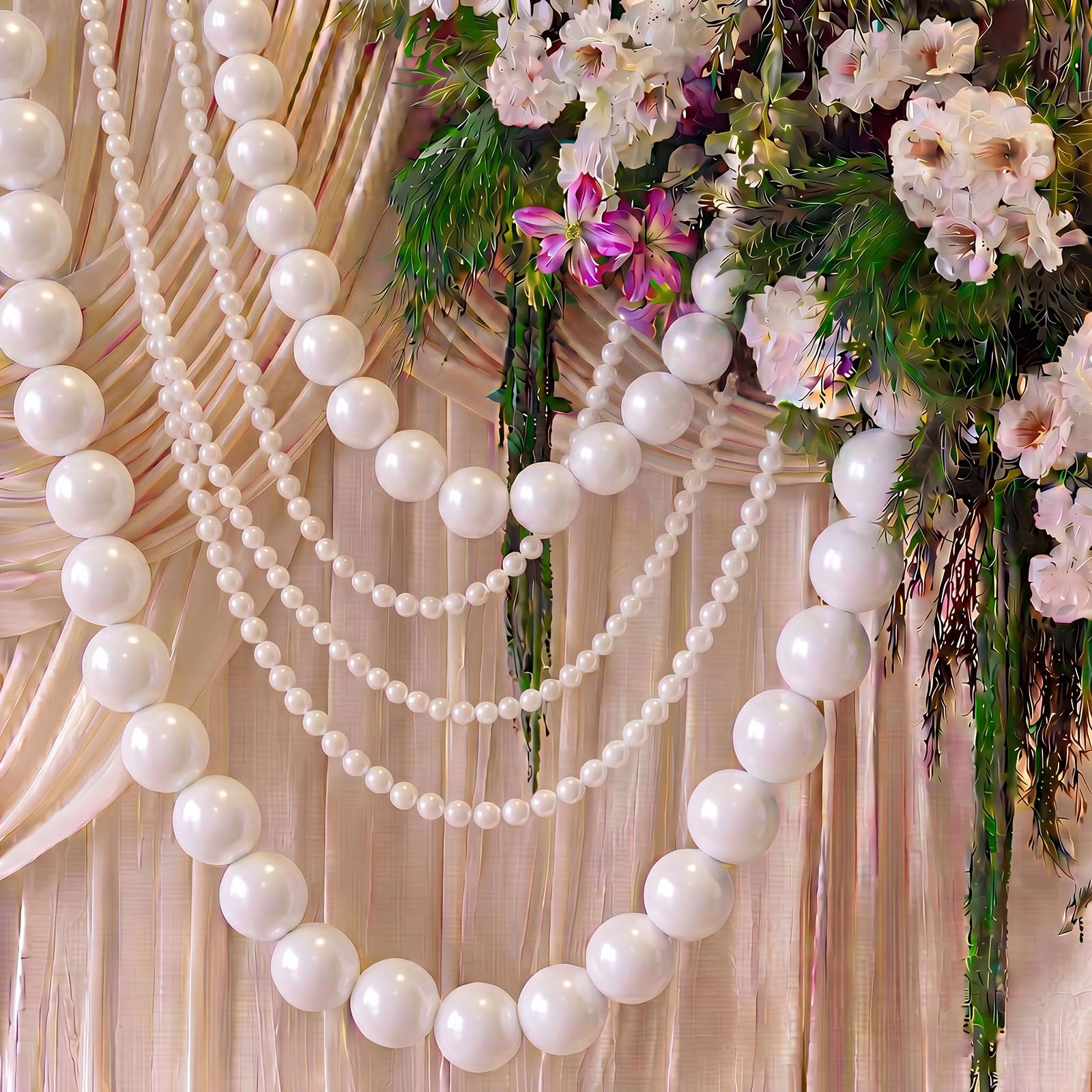 Photo 1 of Whimsibelle 3 Pcs Giant Pearl Garland White Jumbo Ball Banner for Wedding