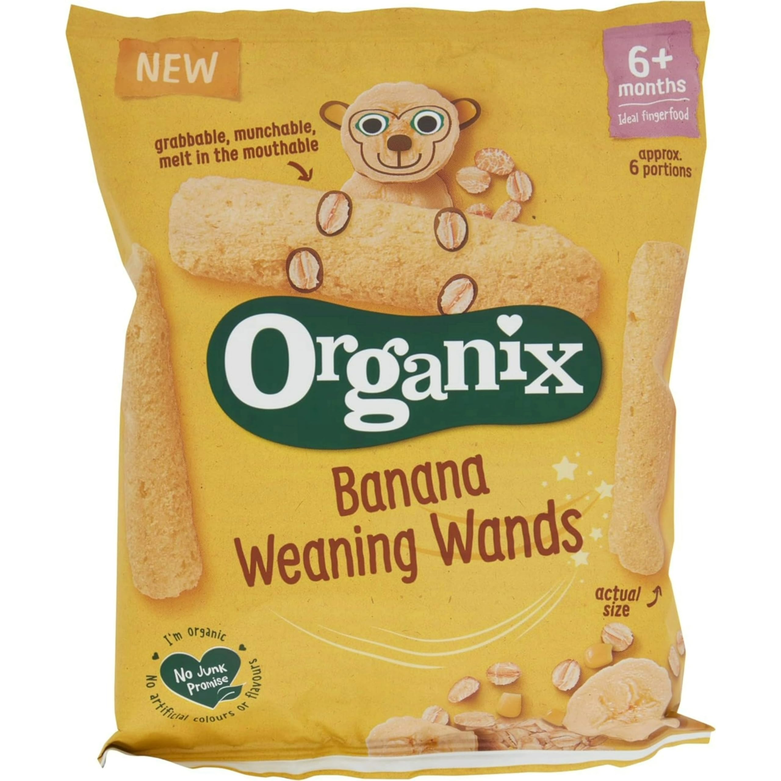 Organix Banana Weaning Wands, Organic Baby Snack, 6+ Months 25g (Pack of 5) — view 8