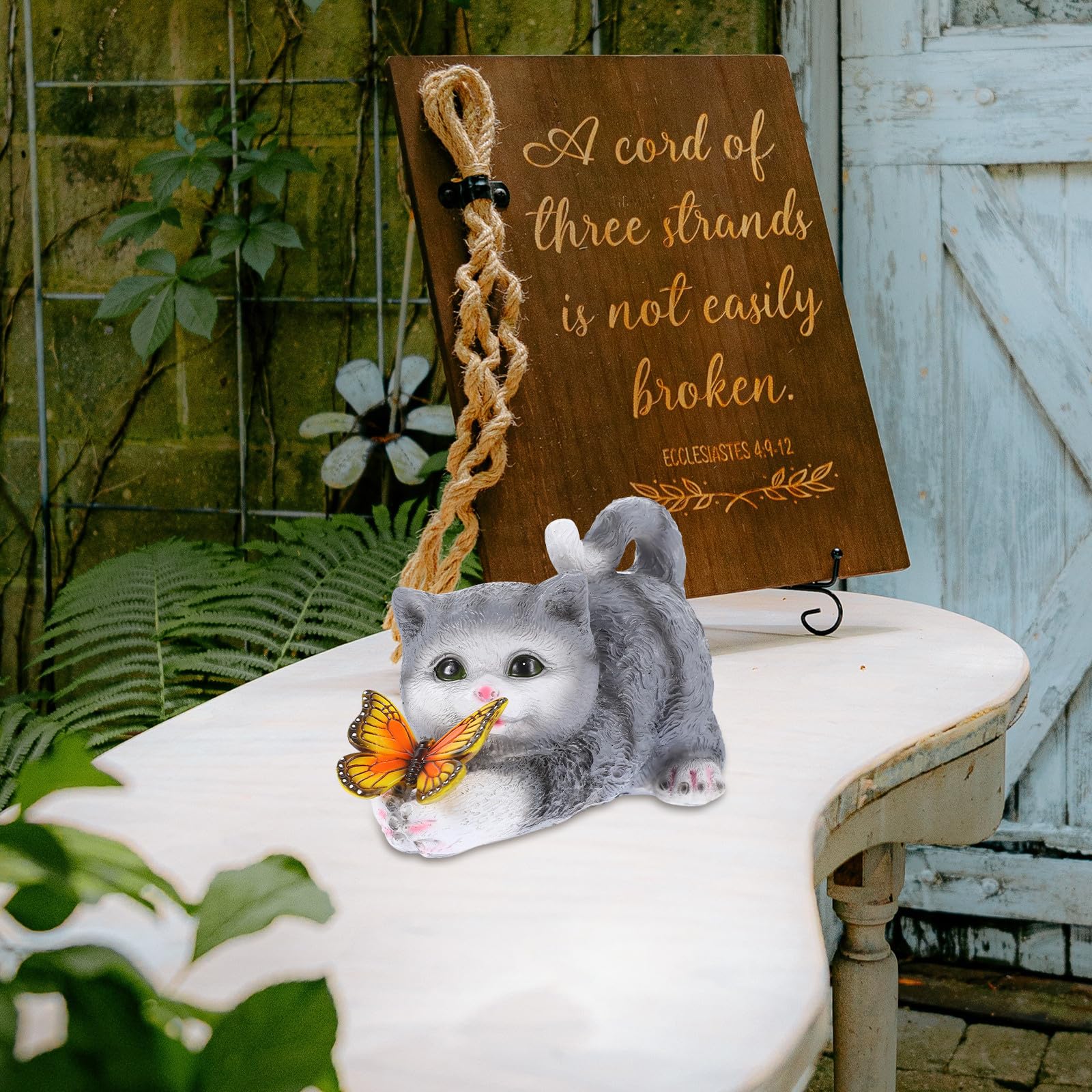 Abaodam Lebensechte Katzenfigur aus Kunstharz, Realistische Deko für Garten | Künstliches Modell, Dekorative Statue für Sammler und Tierfreunde, Kompakte Form für Passende Bereiche
