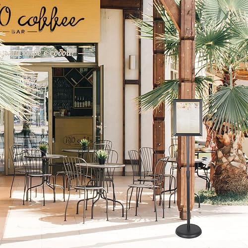 Miniatura 5 de Soporte para letreros de 8.5 x 11 pulgadas con altura de base ajustable, tanto horizontal como vertical, color negro